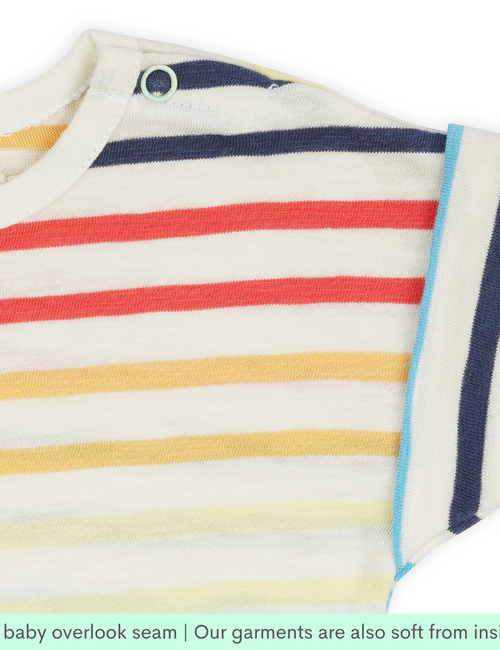 Greendeer Pure Cotton Half Sleeve Baby Bodysuit -Rainbow
