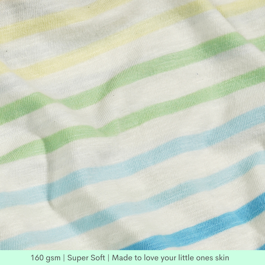 Greendeer Pure Cotton Half Sleeve Baby Bodysuit -Rainbow