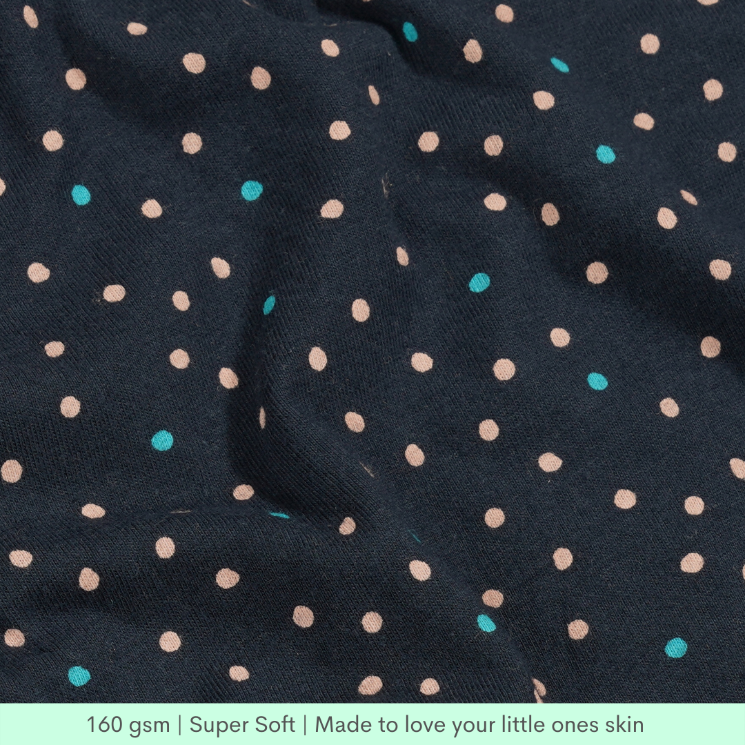 Greendeer Pure Cotton Half Sleeve Baby Bodysuit - Love & Bubbles Set of 2 -Sky , Navy