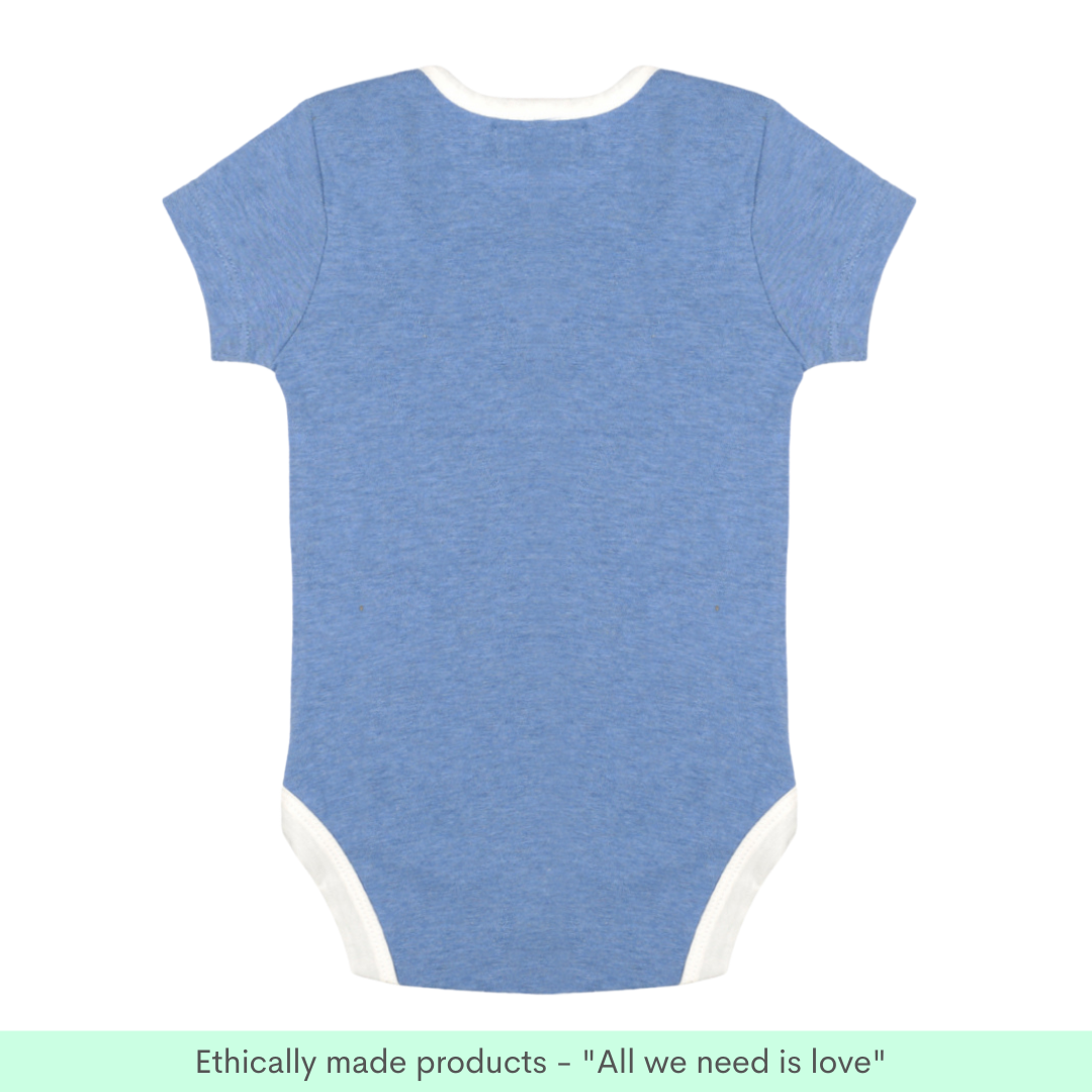 Greendeer Pure Cotton Half Sleeve Baby Bodysuit - SOS SEA - Blue