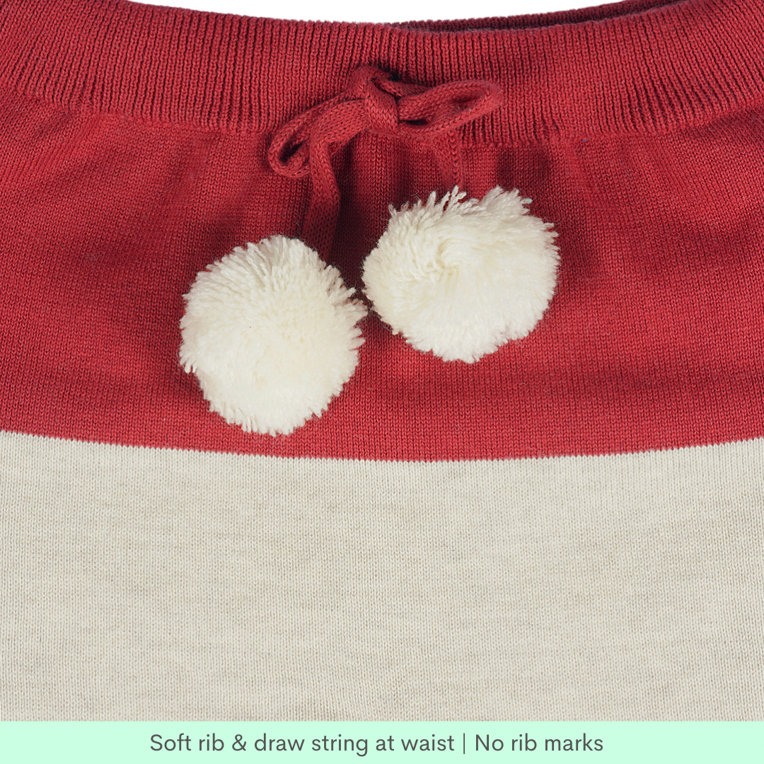 Greendeer Fullsleeves Happy Reindeer Sweater Set - Red