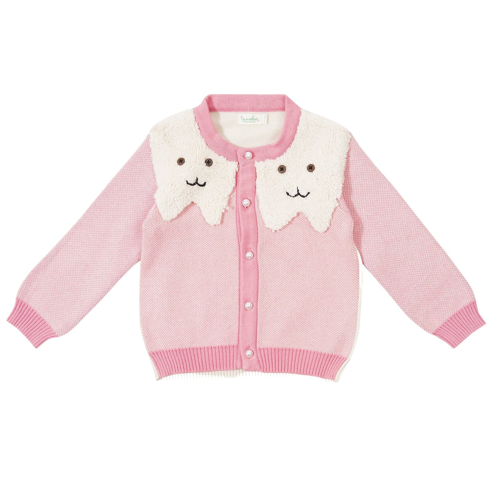 Adorable Bear Family and Wisker Jacquard Sweater Set of 3 - Pink