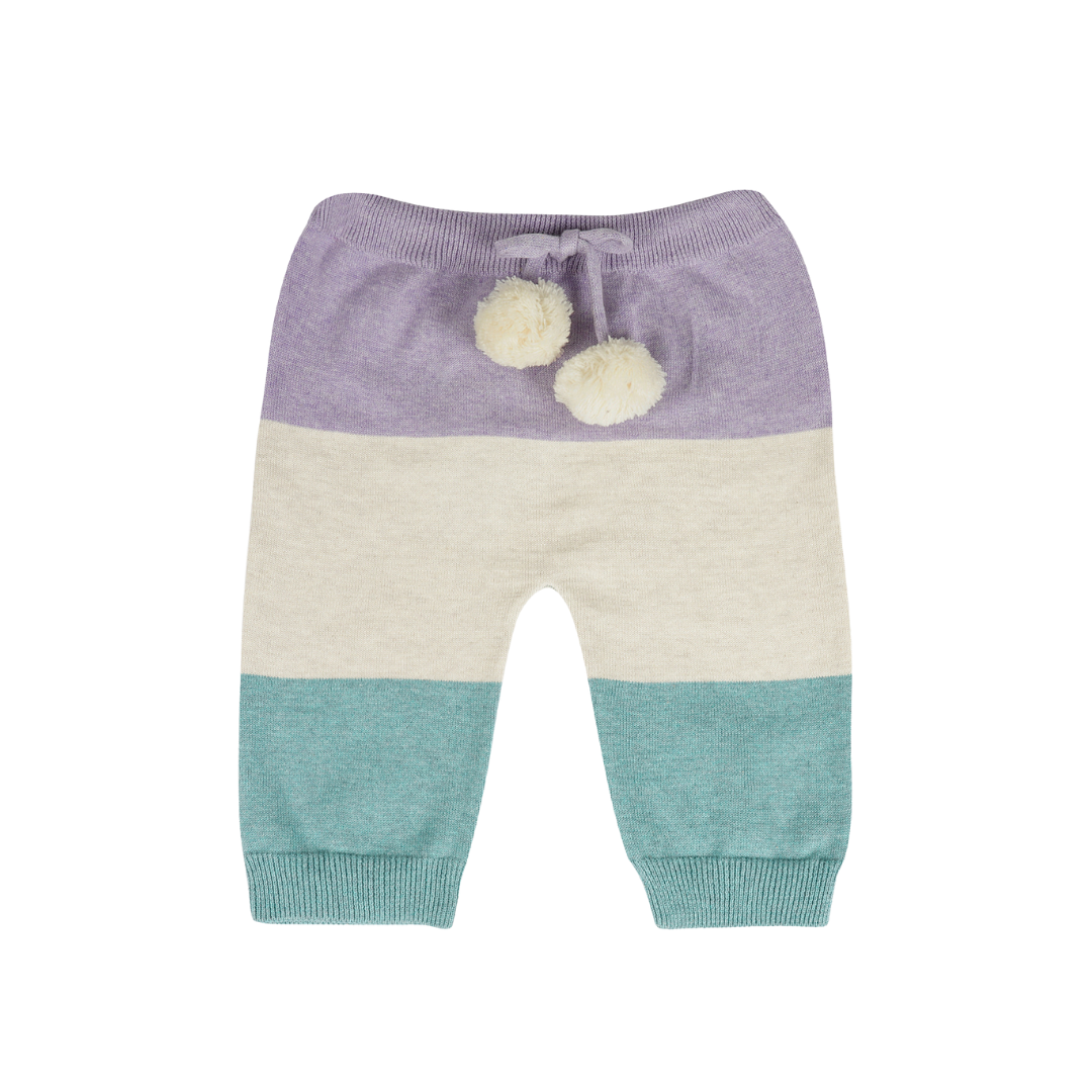 Greendeer Fullsleeves Fluffy Bunny Sweater Set - Lavender and Off White