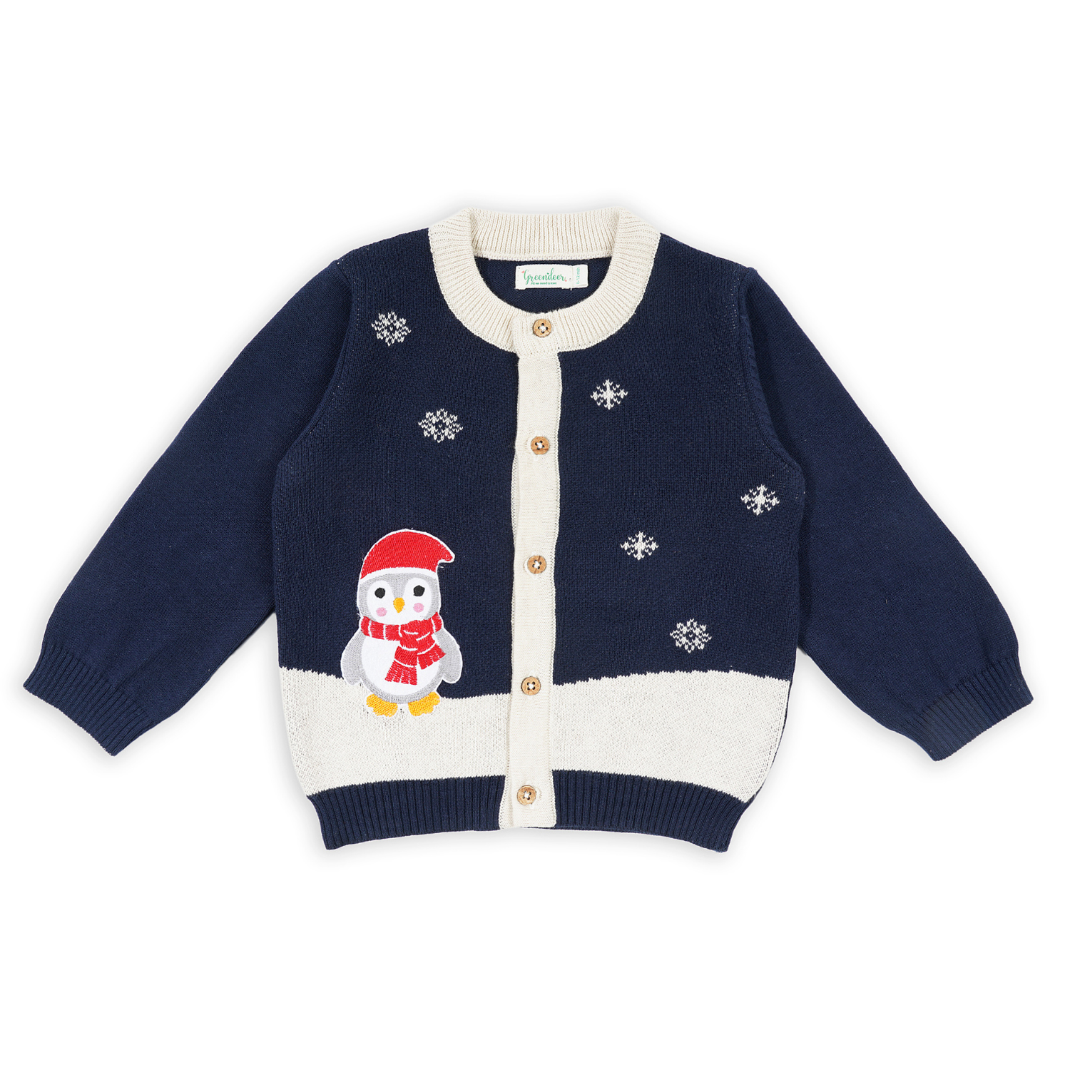 Navy and Red Penguine and Reindeer Sweater Combo Set of 2