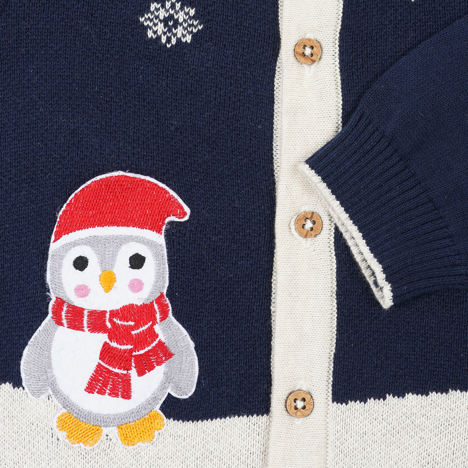 Penguine in the Snow Navy Sweater