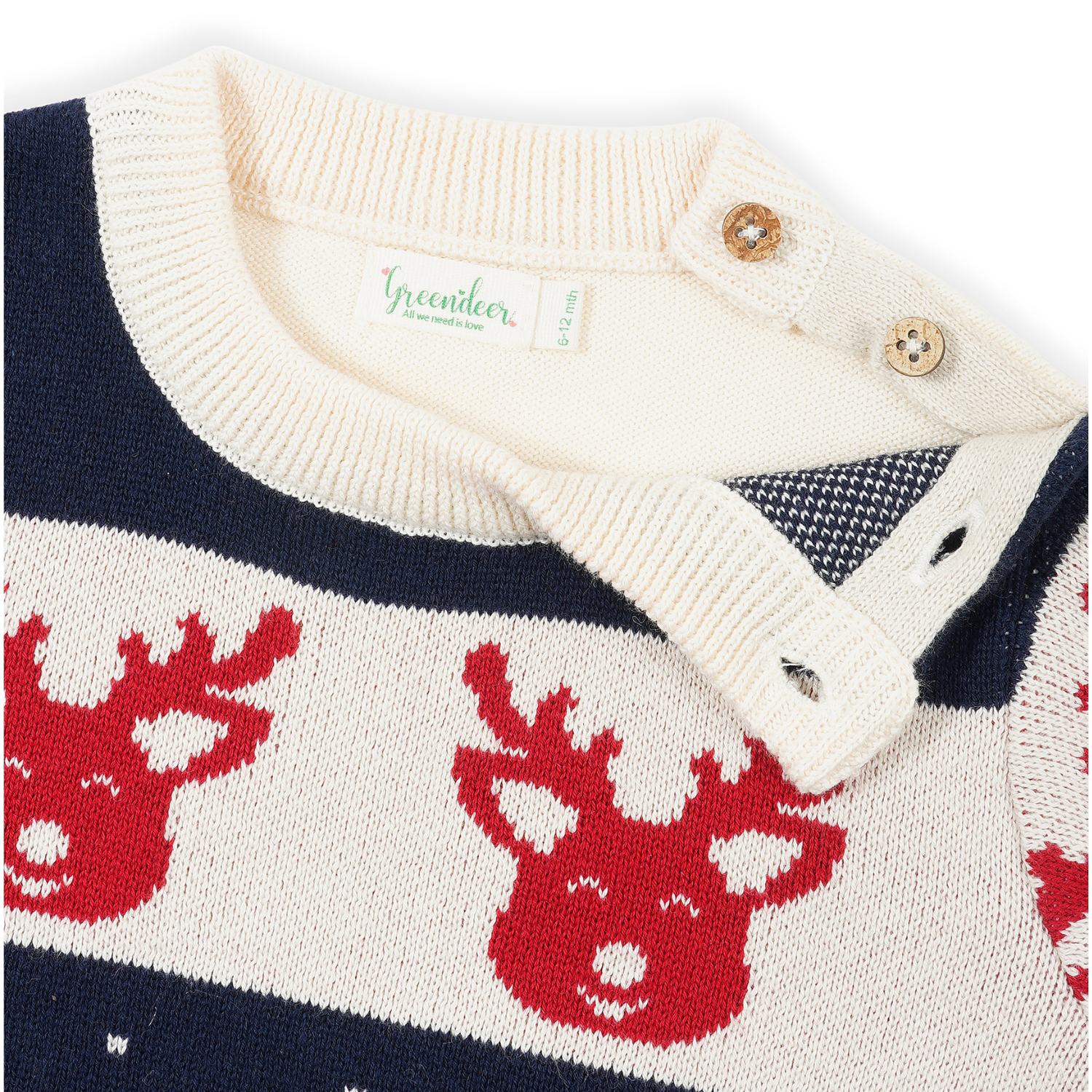 Navy Soulful Reindeer Jacquard Sweater Set